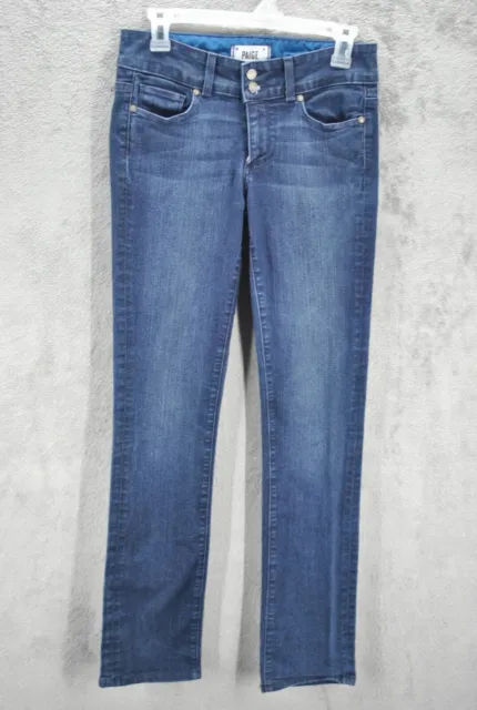 Paige Hidden Hills Womens Jeans Size 27 Blue Straight 28x32 Denim Low Rise