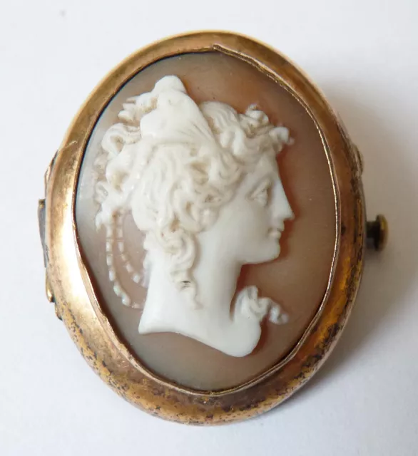 Broche camée 19e siècle cameo profil de femme