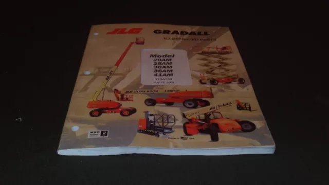 JLG Gradall 20AM 25AM 30AM 36AM 41AM Antenne Man-Lift Teile Manuell Buch Katalog 3