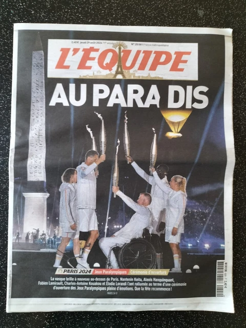 JEUX OLYMPIQUES PARIS -1 AN Journal l'équipe du 26 Juillet 2023 EUR 12