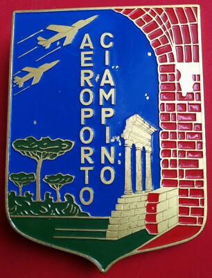 PLACCA CREST DISTACCAMENTO AEROPORTUALE AEROPORTO ROMA URBE ELIPORTO AVIAZIONE 