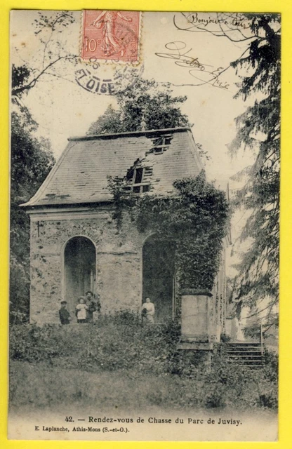 CPA RARE France 91 - JUVISY sur ORGE en 1905 RENDEZ VOUS de CHASSE du PARC Animé