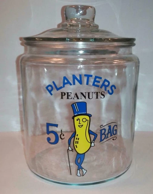 Super Nice Planters Peanut " Mr Peanut " Glass Counter Jar # 2