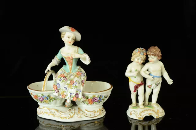 Meissen Augustus Rex Selière double en porcelaine , signée Augustus Rex