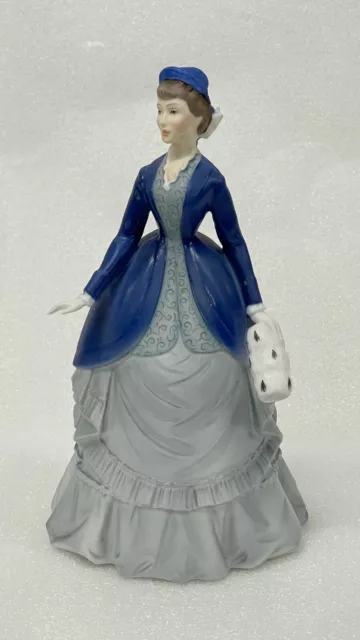 Royal Worcester Figurine Automne Chanson Bleu Céramique