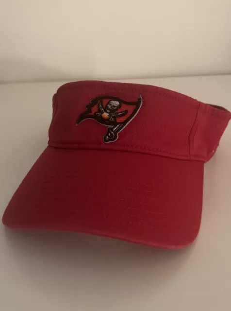 Tampa Bay Buccaneers Visor Brand 47 NFL Red Embroidered Logo Valcro Adjustable