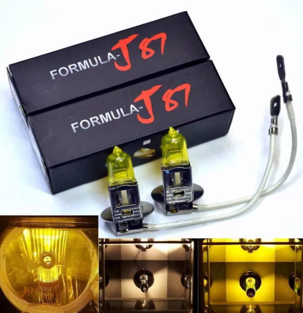 Halogen H3 55W 3000K Yellow Two Bulbs Fog Light Replace Plug Play Lamp JDM Style