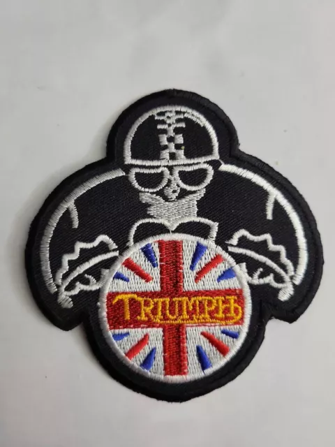 Cafe Racer skull rider patch. 3 inch Rocker Ace jacket patch
