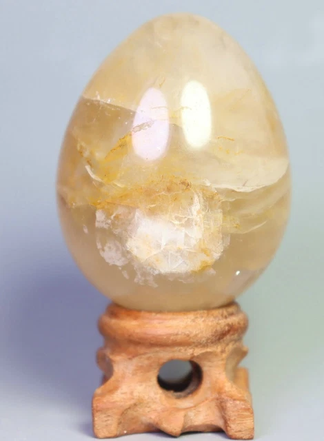 NATURAL Yellow PHANTOM MULTI INCLUSIONS Rainbow CRYSTAL Polishing Sphere Egg
