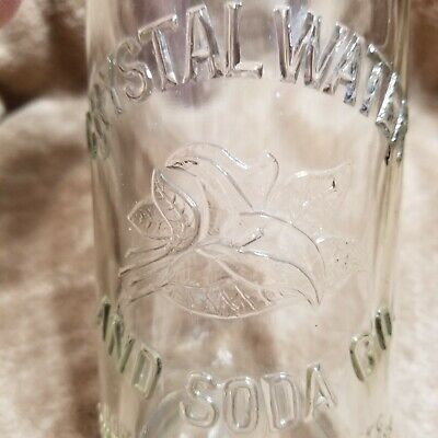 Vintage ST. LOUIS CRYSTAL WATER AND SODA CO.  Embossed Bottle 11.5" Tall