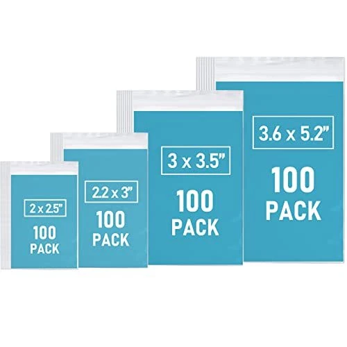 Bolsas De Plastico Pequenas, 400 Piezas De Mini Bolsitas, 4 Tamanos Surtidos,...