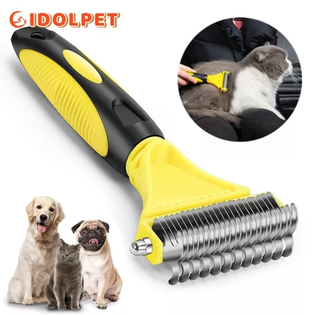 Brosse de toilettage double face en acier inoxydable pour Chiens Chats  râteau