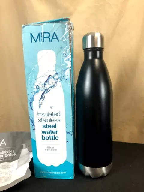 MIRA Insulated Vacuum Stainless Steel Water Bottle 25oz Black New in Box