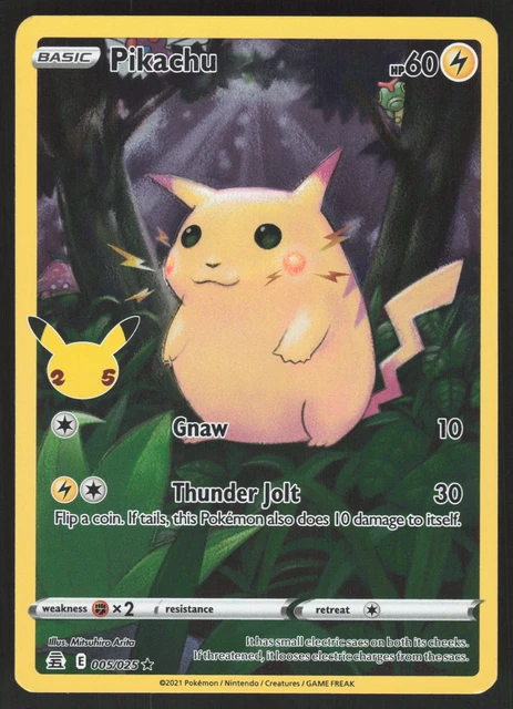 PIKACHU 005/025 HOLO Rare Pokemon TCG Celebrations VLP/LP $7.25 ...