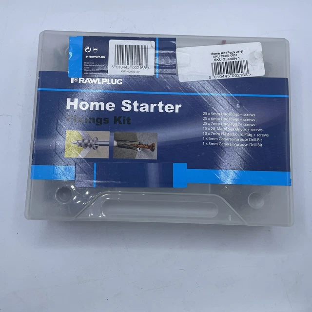 Kit de fijación de arranque doméstico Rawlplug enchufes tornillos y brocas