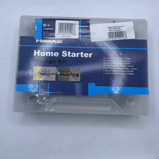 Rawlplug Home Starter Befestigungskit Stecker Schrauben und Bohrer Bits