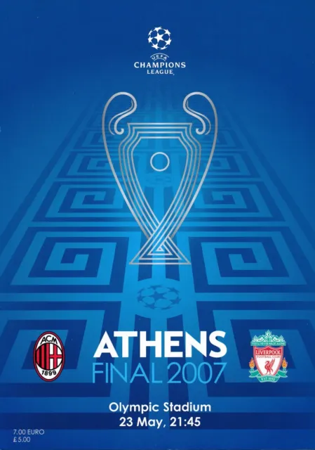 UEFA CHAMPIONS LEAGUE FINAL 2007 AC Milan v Liverpool - Official programme