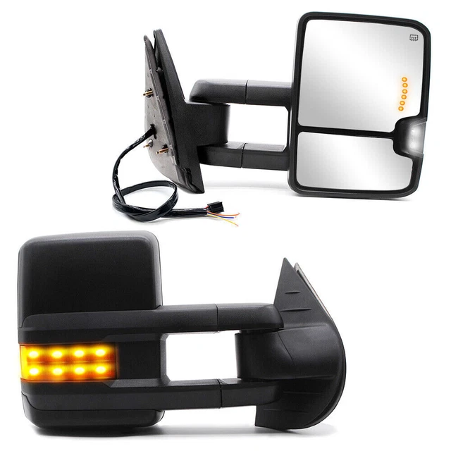 TOWING MIRRORS FIT 20072013 Silverado Sierra Turn Signal Power Heated