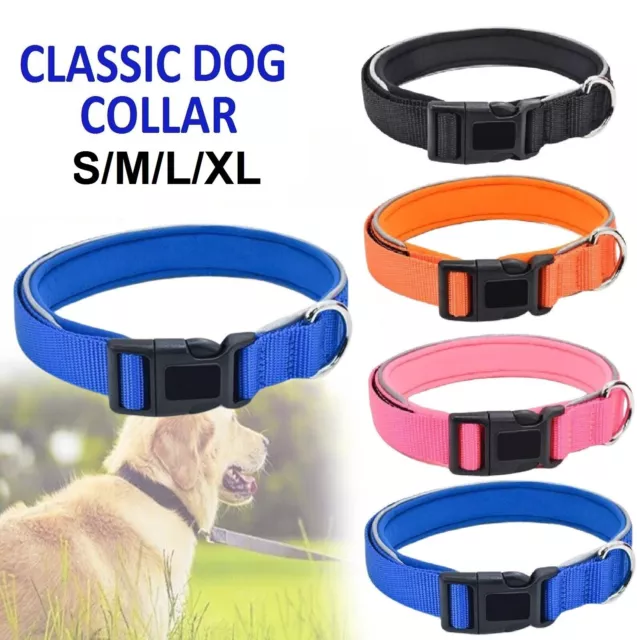 Pet Puppy Dog Reflective Collar Half-Metal Buckle Necklace Neck Band Strap Leash