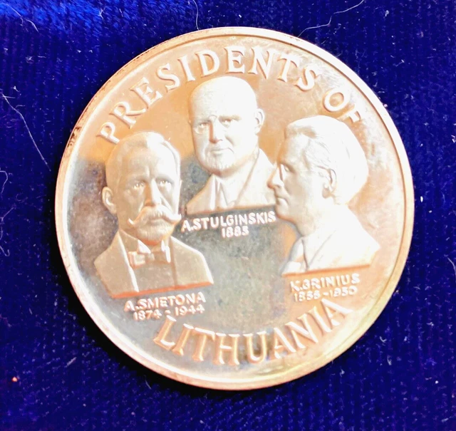 Ultra Rare Silver Lithuanian 1968 50th Anniversary of Lithuanian Independence