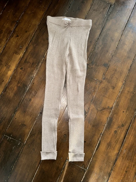 zara girls beige knitted leggings age 10 years