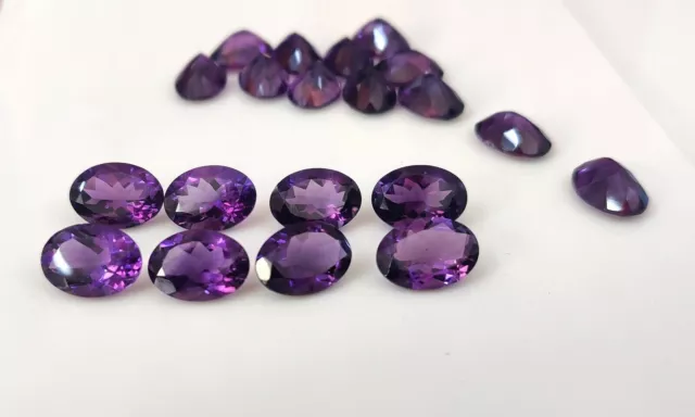 Natural Wonderful African Amethyst 10X14 MM Oval Cut Gemstone Wholesale Lot 3