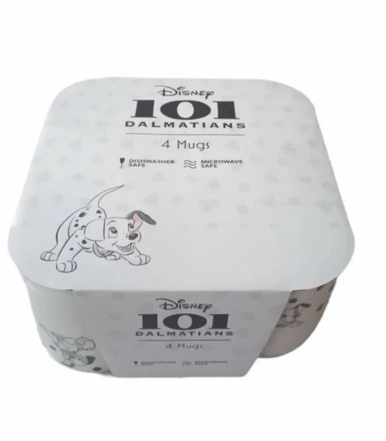 DISNEY 101 DALMATIANS 4 X Porcelain Mugs Dishwasher & Microwave Safe £
