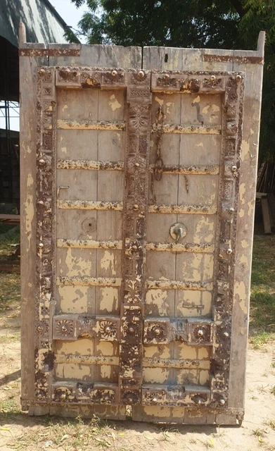 Puerta india tallada vintage, Puerta india antigua, Puerta de madera de...