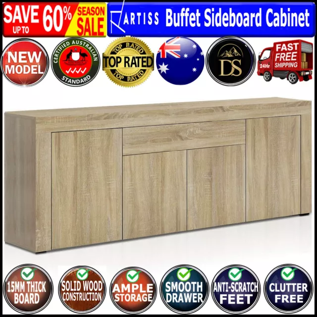 Artiss Buffet Sideboard Cabinet Storage 4 Doors Cupboard Hall Wood Hallway Table