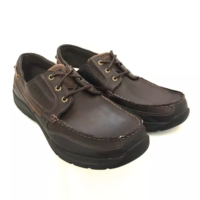 SKECHERS SHOES MENS Size 14 Brown Relaxed Fit Lace Up Casual Leather ...