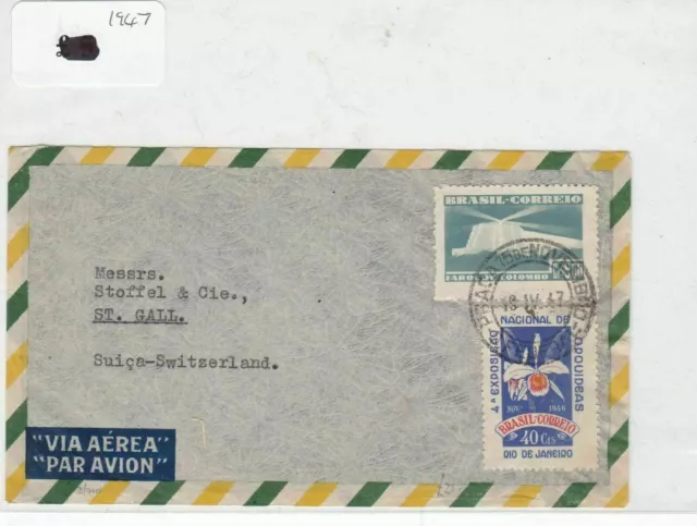 Brazil 1947 stamp  cover Ref 9036