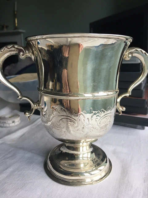 London 1772 407g Heavy Solid Hallmarked Silver Porringer Two Handled Cup