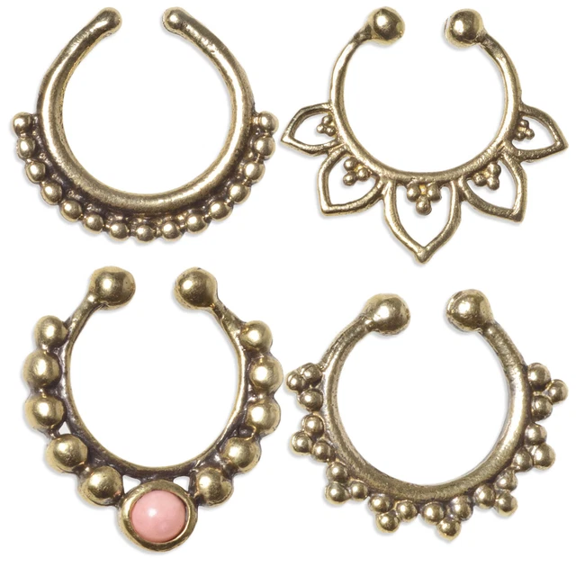 Anneau Nasal Segmenté Titane Martelé Pour Piercing Septum – Diamètre 8mm, Jauge 1.2mm