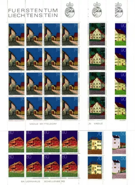 1978 LIECHTENSTEIN minifogli MNH **, 633/638 edifici caratteristici del Liecht.