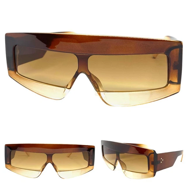 Occhiali Da Sole Con Scudo Futuristico Oversize Per Donna Uomo Moda - Foto 2