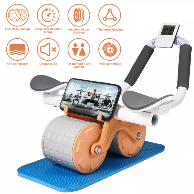 Ab Plank Abdominal Roller Wheel for Core Trainer Elbow Support Automatic Rebound