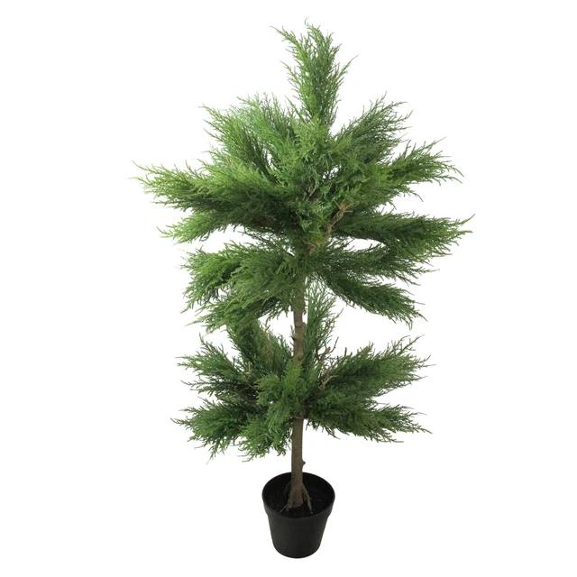 Northlight 44" Potted Artificial Cypress Double Ball Topiary Tree