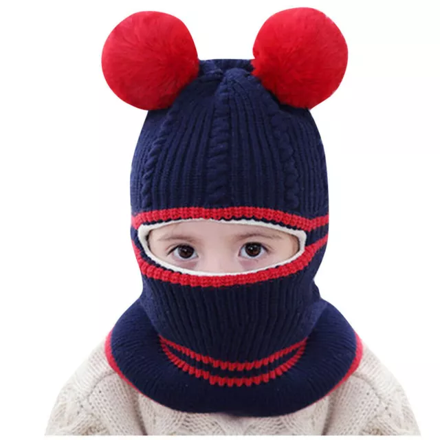 Bebé niño niño invierno cálido tejido crochet gorro gorro bufanda conjunto