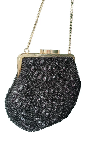BORSA CORTA BROCCATO verde chiaro vintage ricamata retrò borsa moneta