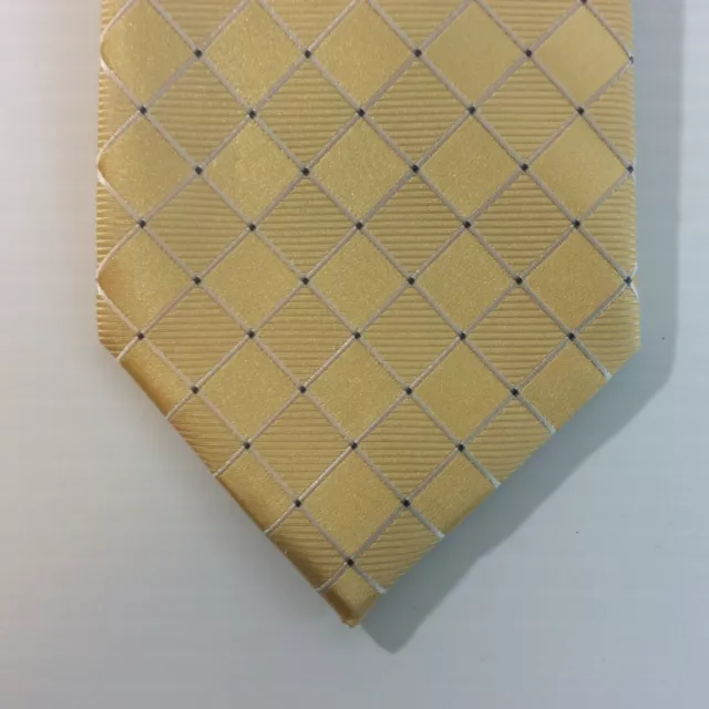 SEAN JOHN MENS TIE NECKTIE 3.75 in 100% Silk Tan Gray Yellow