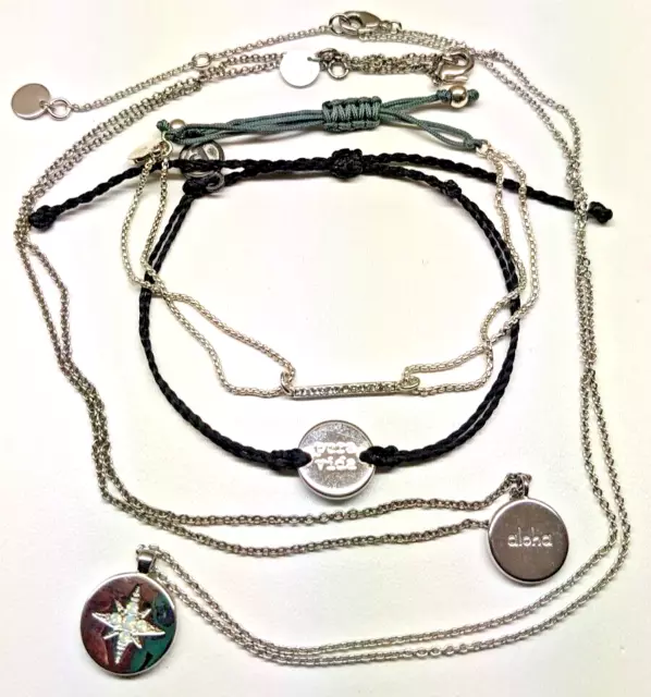 Pura Vida Bracelet Silver Round Charm Stella & Dot Bar Star Aloha Necklaces