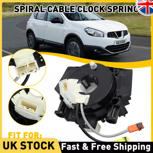 Airbag Squib Clock Spring Sensor Spiral Cable 2 Plugs For Nissan Qashqai 06-13