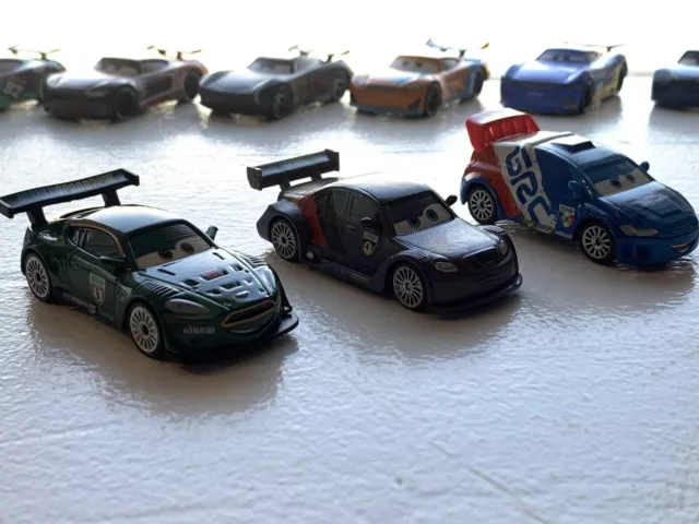 Disney Pixar diecast CARS Nigel Gearsley, Max Schnell, Raoul Caroule set of 3