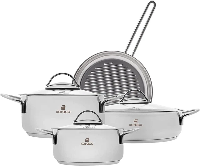 Juego de utensilios de cocina KARACA Galina, ollas de cocina de acero inoxidable juego de sartenes de precio de venta sugerido por el fabricante £ 80
