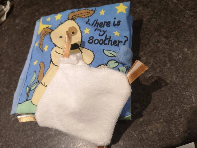 Libro suave Jellycat ¿Where is my soother? Juguete retirado sensorial para cachorro perro bebé