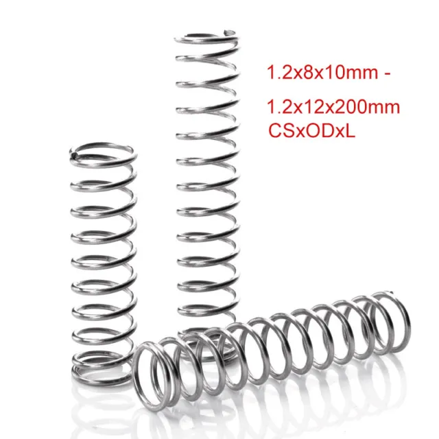 Wire Dia 1.2mm Y-shaped 304 Stainless Steel Compression Spring Length 10-200mm
