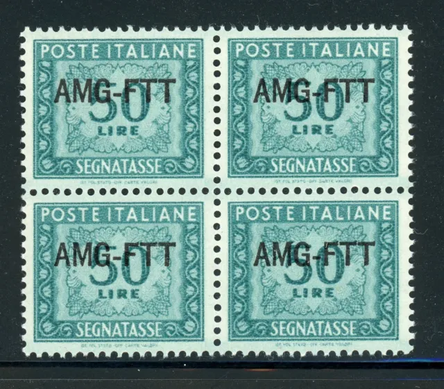 AMG-FTT Trieste MNH: Scott #J27 50L Type "h" Postage Due BLOCK CV$26+
