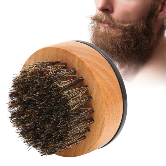 Beard Styling Brush Soft Bristles Holzgriff Schnurrbart Pflege Reinigung Bü GD2