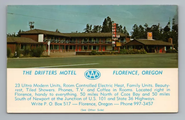 Drifters Motel Florence Oregon Postcard