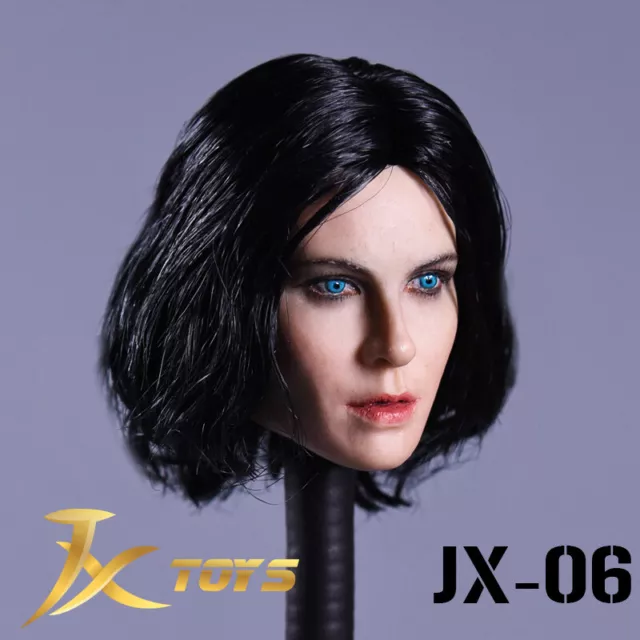 JXtoys-06 1/6 beauty blue eyes short hair head carving fit 12" action figure